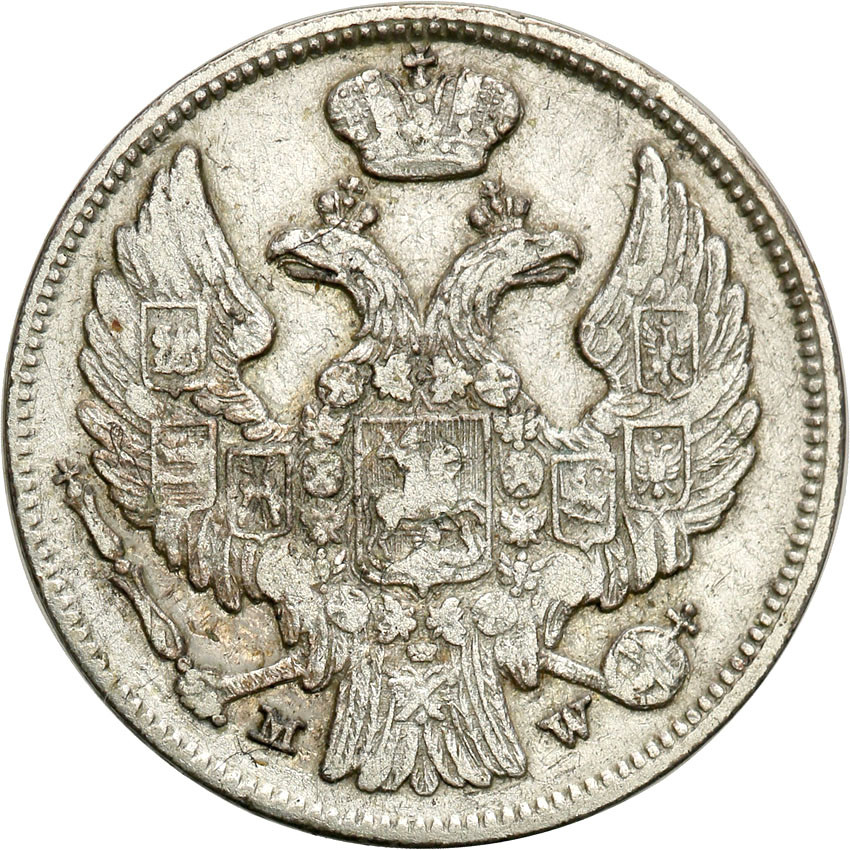 Polska XlX w./Rosja. 15 kopiejek = 1 złoty 1837 MW, Warszawa